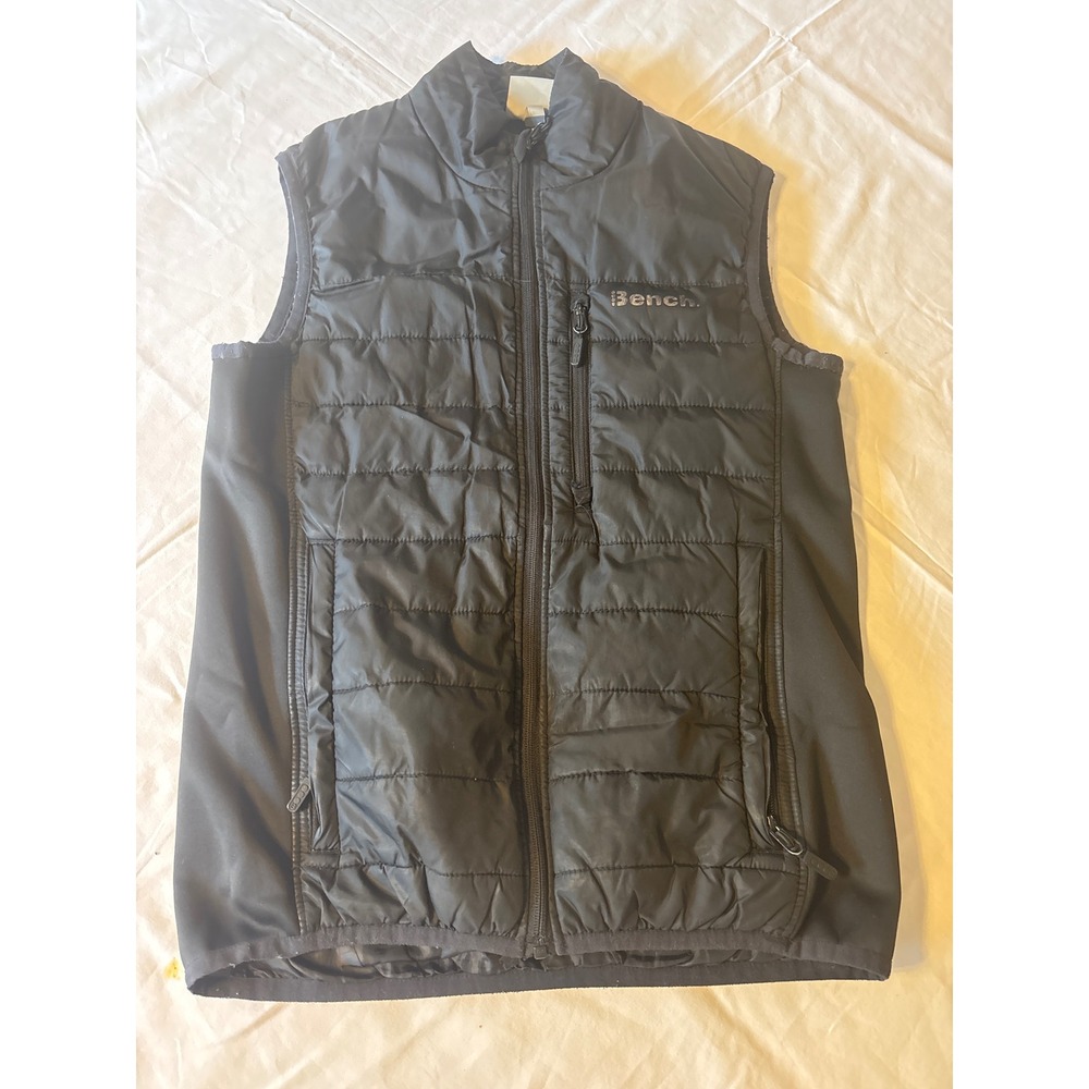 Bench Puffer Vest Mens M Black Hybrid Quilted Insulated Full Zip